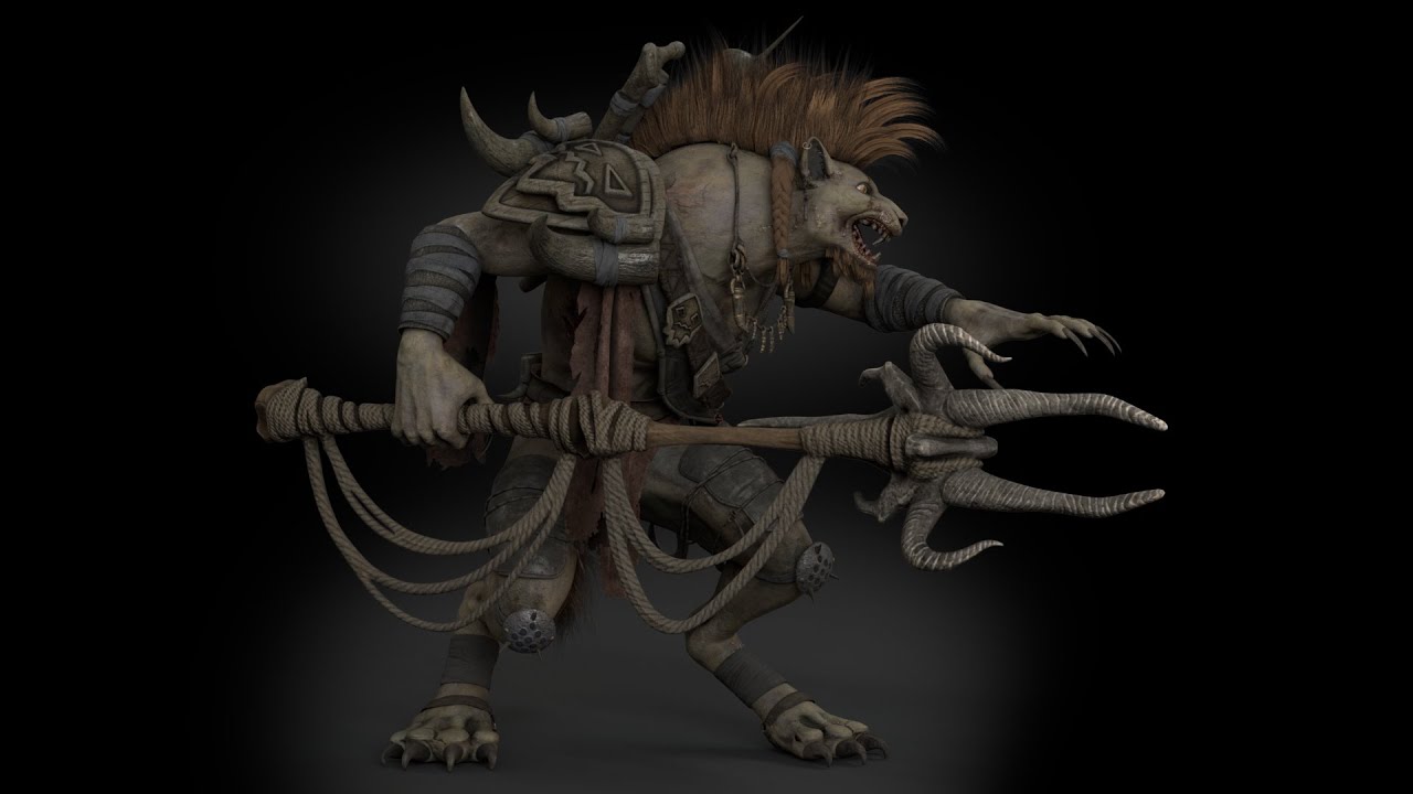 Gnoll Warrior High Poly Sculpt 3D Model