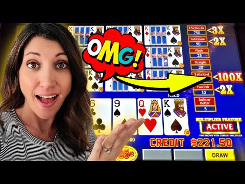 THIS is what we wait for! 😮 100X on Major Multipliers Video Poker in Reno