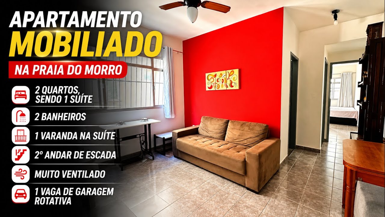 Praia do Morro mobiliado com 2 quartos, 2 banheiros