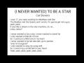 Cat Stevens - (I Never Wanted) To Be A Star - Lyrics!