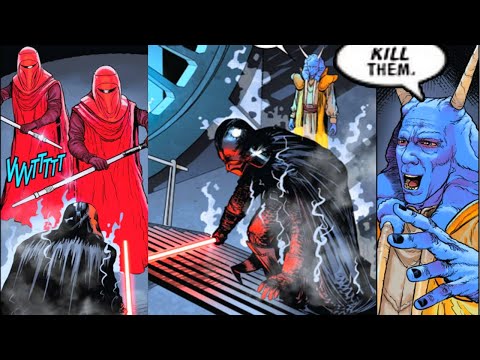MAS AMEDDA ELECTROCUTES DARTH VADER WITH ROYAL GUARDS(CANON) - Star Wars Comics Explained