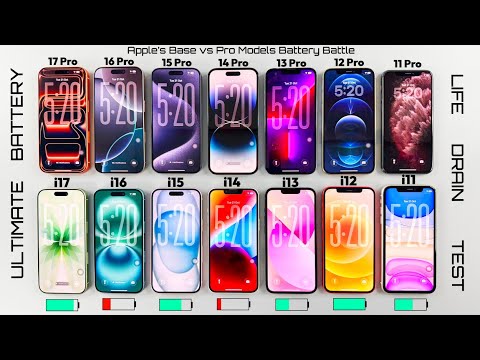 iPhone 17 Pro/16 Pro/15 Pro/14 Pro/13Pro/12Pro/11Pro vs iPhone 17/16/15/14/13/12/11 - BATTERY TEST 🔥