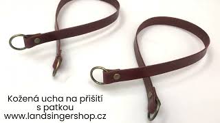 Kožená ucha na přišití s patkou ( patka hranatá )