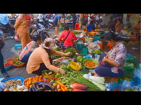 Street Market Food - Natural life In Market - Fresh Food Compilation At Boeung Proleout Market