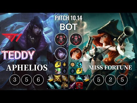 T1 Teddy Aphelios vs Miss Fortune Bot - KR Patch 10.14