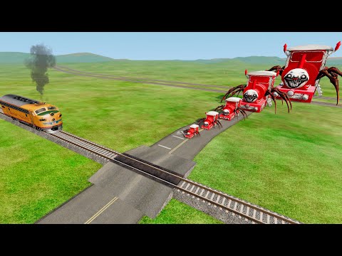 Big & Small Choo-Choo Charles vs Train | BeamNG.Drive