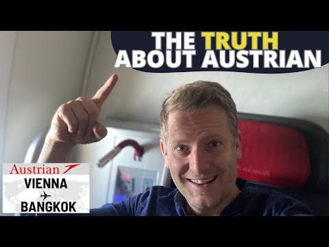 A VERDADE! AUSTRIAN AIRLINES Classe Executiva 777 🇦🇹⇢🇹🇭【4K Viena para Bangkok】A cabine está ficando velha
