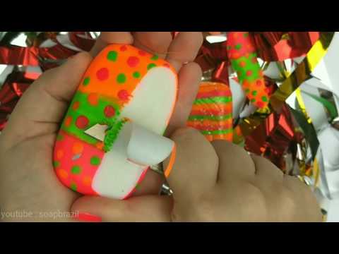Asmr | Sabonetes com glitter e neon | Soaps with glitter and neon
