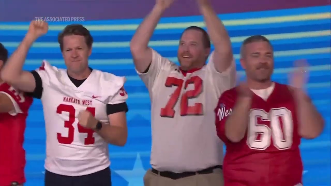 Former football players coached by Tim Walz appear at Democratic National Convention