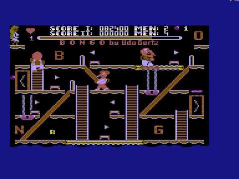 RoePipi scores at Bongo (Commodore 16, YAPE emulator)
