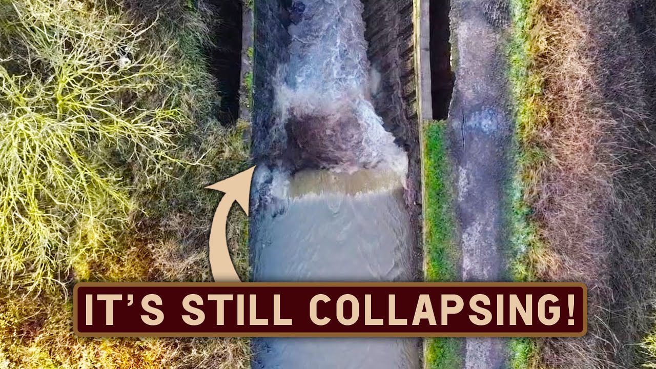 THE BRIDGEWATER CANAL BREACH IS STILL COLLAPSING! (Close up Drone Footage)