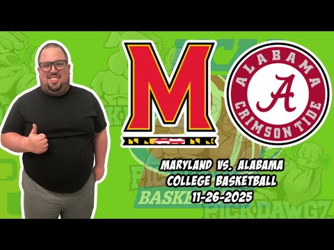 Maryland vs Alabama 11/26/25 Free College Basketball Picks and Predictions | NCAAB Pick