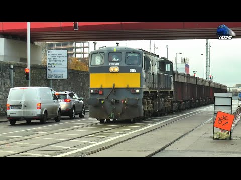 Freight Train on Street in Dublin Port - 22 December 2022