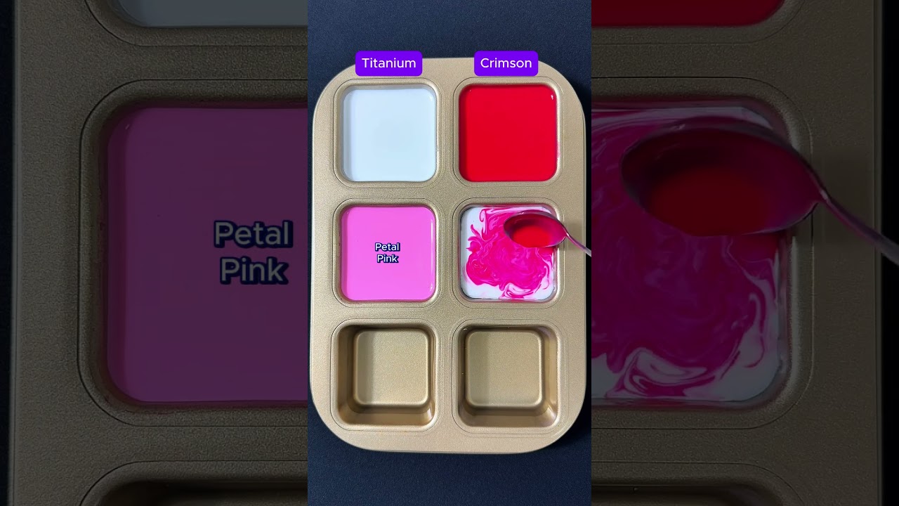 Titanium + Crimson #colormixing #satisfying