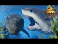 MEG DESTROYS MOSA! Megalodon All Animations Showcase - Jurassic World Evolution 2