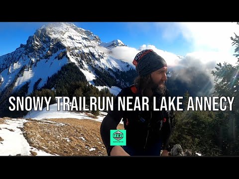 Trail run lake Annecy