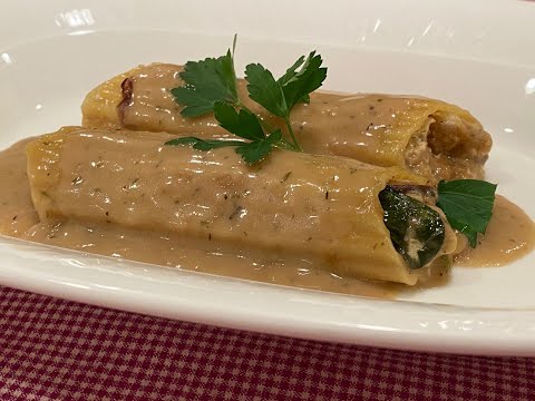 Chicken & Mushroom Stuffed Cannelloni with Suprême Sauce