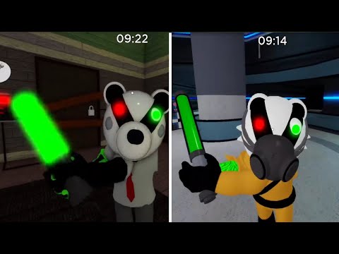 NEW PIGGY BADGY JUMPSCARE VS OLD BADGY JUMPSCARE!  MR P LAB ALTERNATIVE BADGY SKIN!