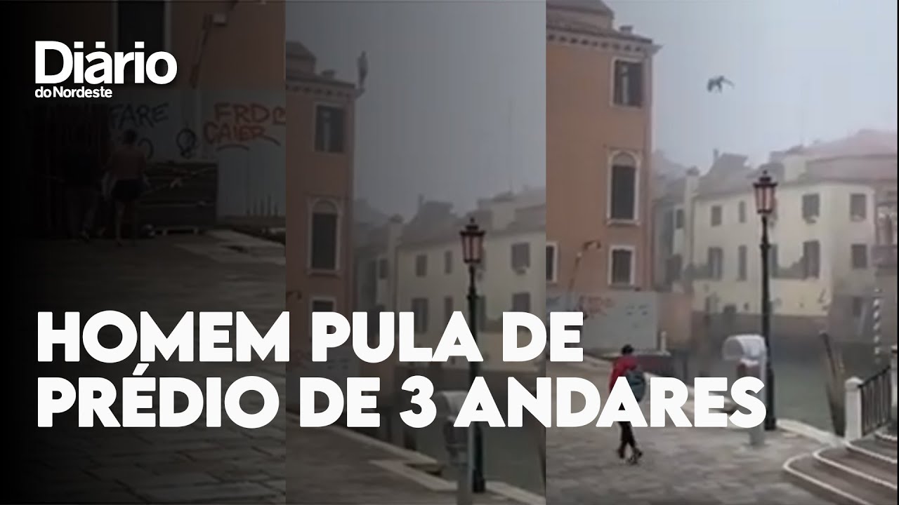 Imagem da notícia: Homem pula de prédio de três andares em rio de Veneza, e prefeito denuncia: ‘criminoso’