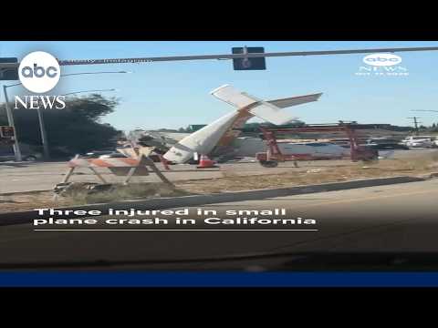 Three injured in small plane crash in California
