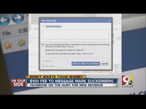 $100 fee to message Mark Zuckerberg