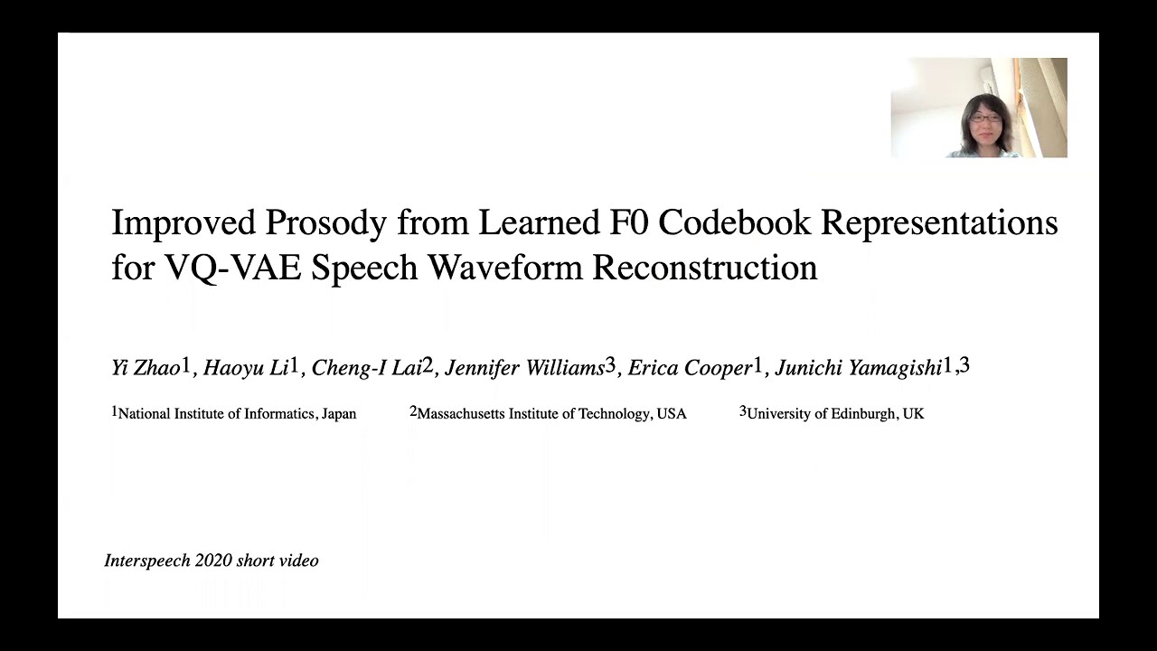 IS2020 Highlight: Improved Prosody from Learned F0 Codebook Representations for VQ-VAE
