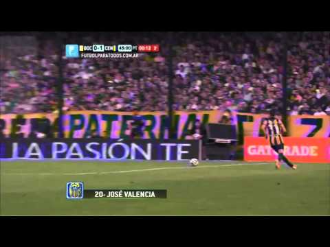 Gol Valencia. Boca 0 - Rosario Central 1. Fecha 11. FPT