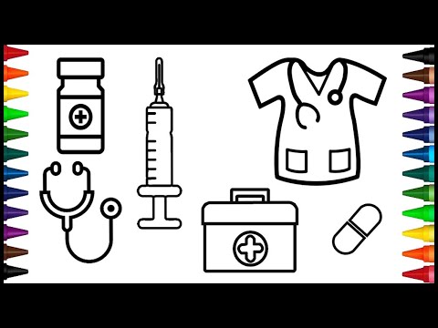 How To Draw A Doctor Kit | Draw A Doctor's Medical Set | Draw A Doctor Set Step By Step