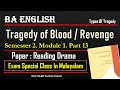 Revenge Tragedy Tragedy Of Blood Explained In Malayalam S2 BA English Reading Drama Part 13