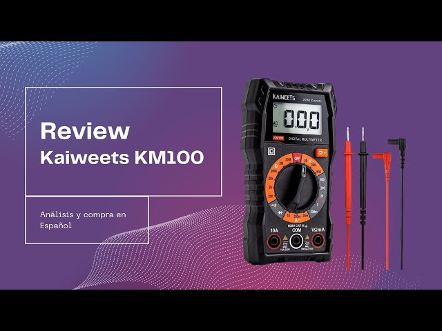 Vídeo relacionado con KAIWEETS KM100 Multímetro Digital, Polimetro para Medir Continuidad, Tensión en CA y CC, Amperios en CC, Resistencia, Diodo, Voltímetro con Doble Fusibles y Cables de Prueba