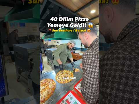 40 Dilim Pizza Yemeye Geldi! 😱 | Sun Brothers Pizza🍕 #food #yemek #pizza #keşfet #delicious