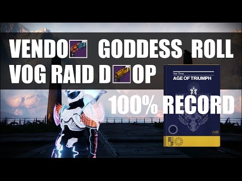 Destiny god roll Palindrome Vendor VOG Raid drop Record Book Complete