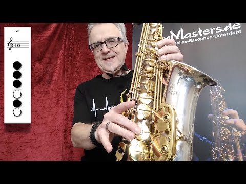 Gb-Durtonleiter, Ton für Ton, einfach & simpel erklärt (mit Griffbild) Saxophon Praxis Tipps