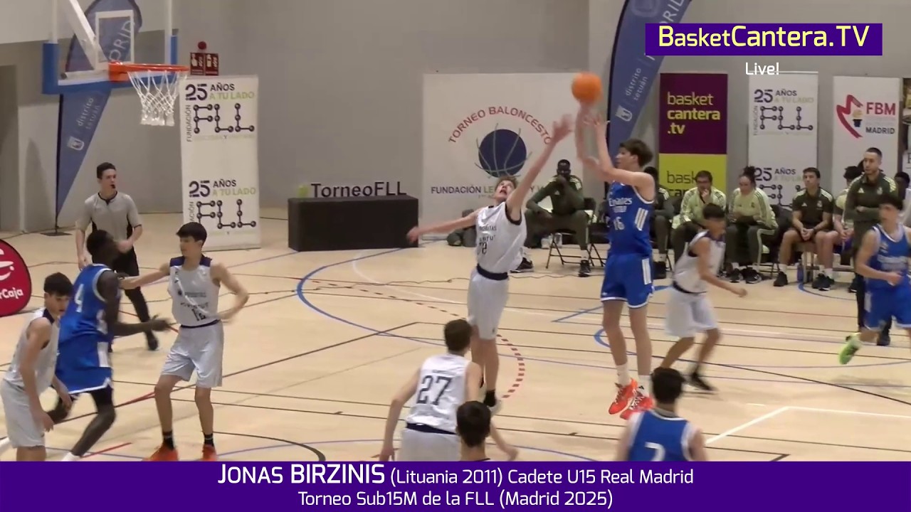 JONAS BIRZINIS (Lituania 2011) Real Madrid Cadete U15.- Torneo Sub15M de la FLL (Madrid 2025)