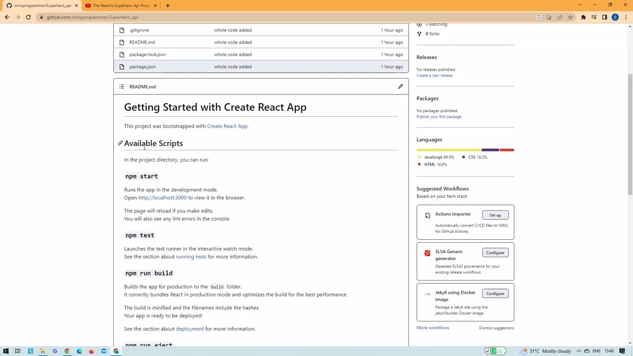 The ReactJs Superhero Api Project(Github Repo)