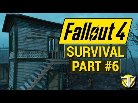 FALLOUT 4: SURVIVAL MODE Let's Play Part 6 - Camping at OBERLAND Station! (PC Gameplay Walkthrough)