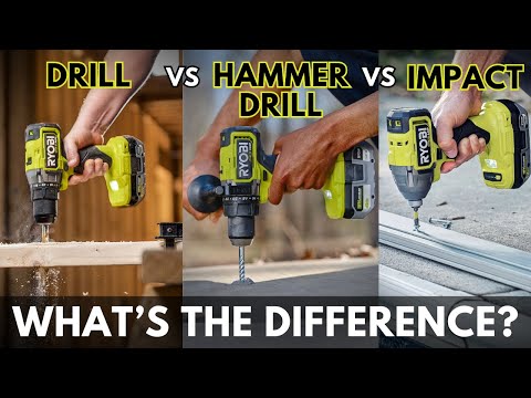 Drill vs Impact Driver vs Hammer Drill EXPLAINED | RYOBI Tools 101