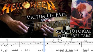 Helloween - Victim Of Fate first 2 guitar solos lesson (with tablatures and backing tracks)