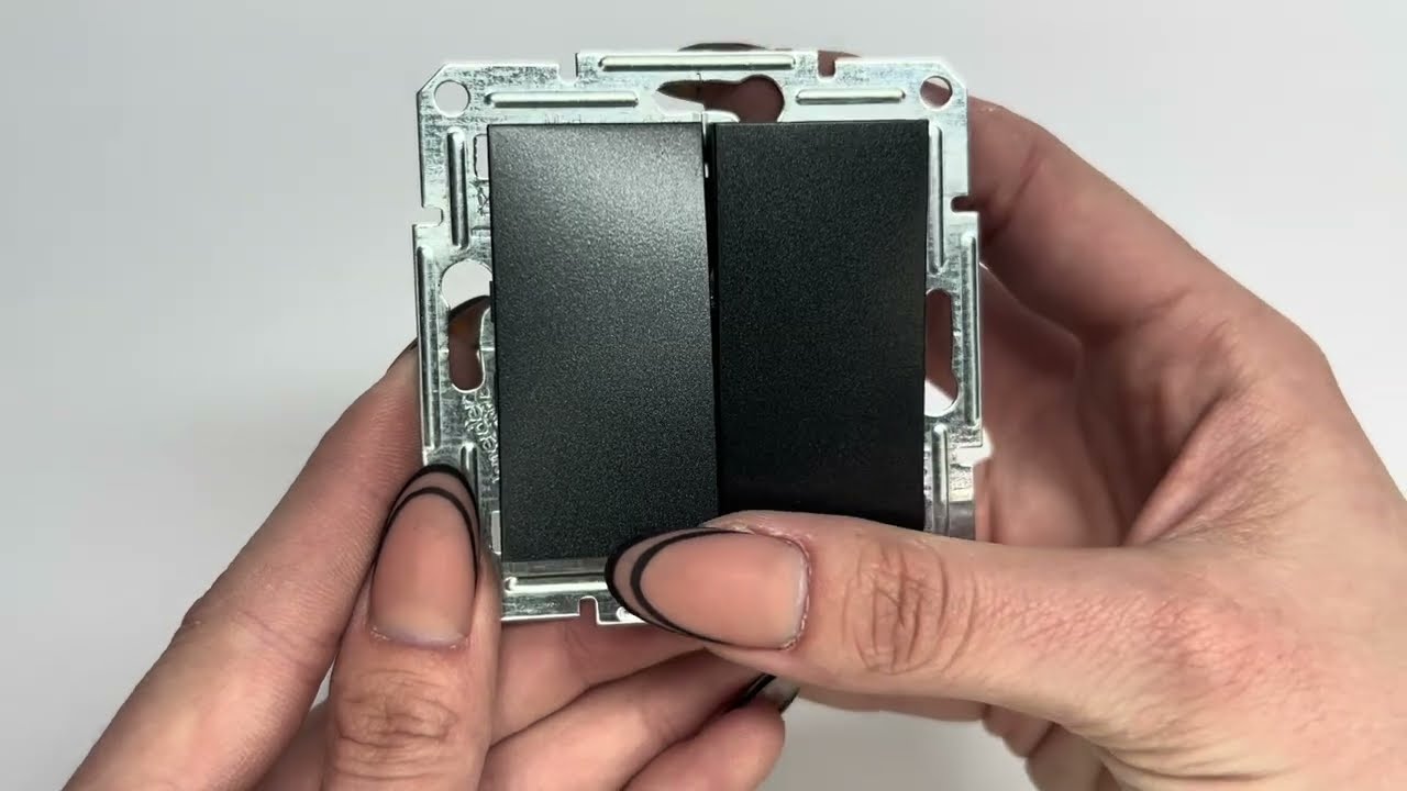 Выключатель проходной двухклавишный SCHNEIDER Asfora антрацит EPH0600171