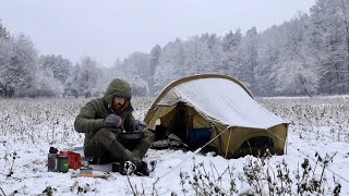 Sátorral a hóesésben | Egy éjszakás bakonyi vadkemping