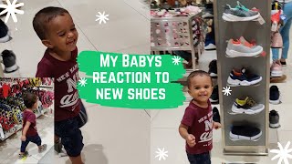 My Babies reaction to new shoes | Babies wearing shoes | Happy Baby