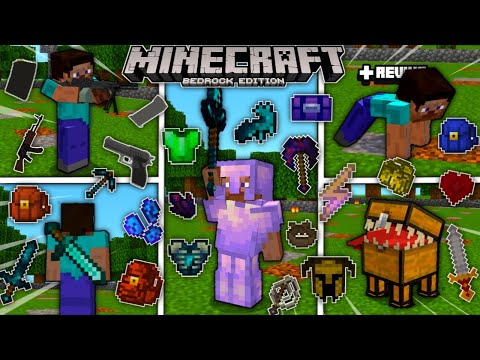 TOP 10 SURVIVAL MODS for Minecraft pe (bedrock) 1.19+ |  mod pack for mcpe 1.19+