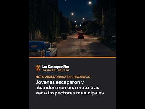 Jóvenes escaparon y abandonaron una moto tras ver a inspectores municipales | Chacabuco