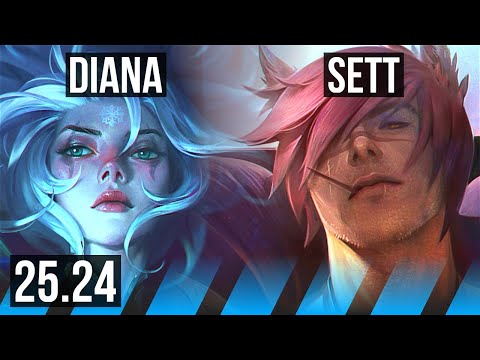 DIANA vs SETT (MID) | Good KDA: 16/2/8, 42K damage | EUW Master | 25.24