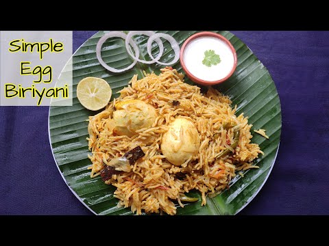 Simple egg biriyani recipe | Quick egg biriyani | Pressure Cooker Egg Biryani | Easy Egg Biryani