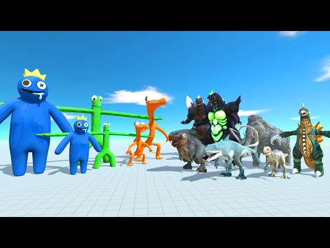 Team Rainbow Friends vs Team Super Godzilla - Animal Revolt Battle Simulator
