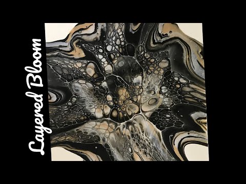 (639) Layered Bloom Technique, Acrylic Pouring