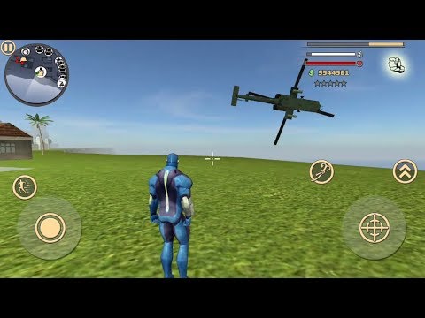 rope hero vice town (helicopter super kick)