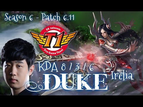 SKT T1 Duke IRELIA Top vs Malphite - Patch 6.11 KR | League of Legends