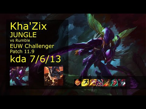Kha'Zix Jungle vs Rumble - EUW Challenger 7/6/13 Patch 11.9 Gameplay